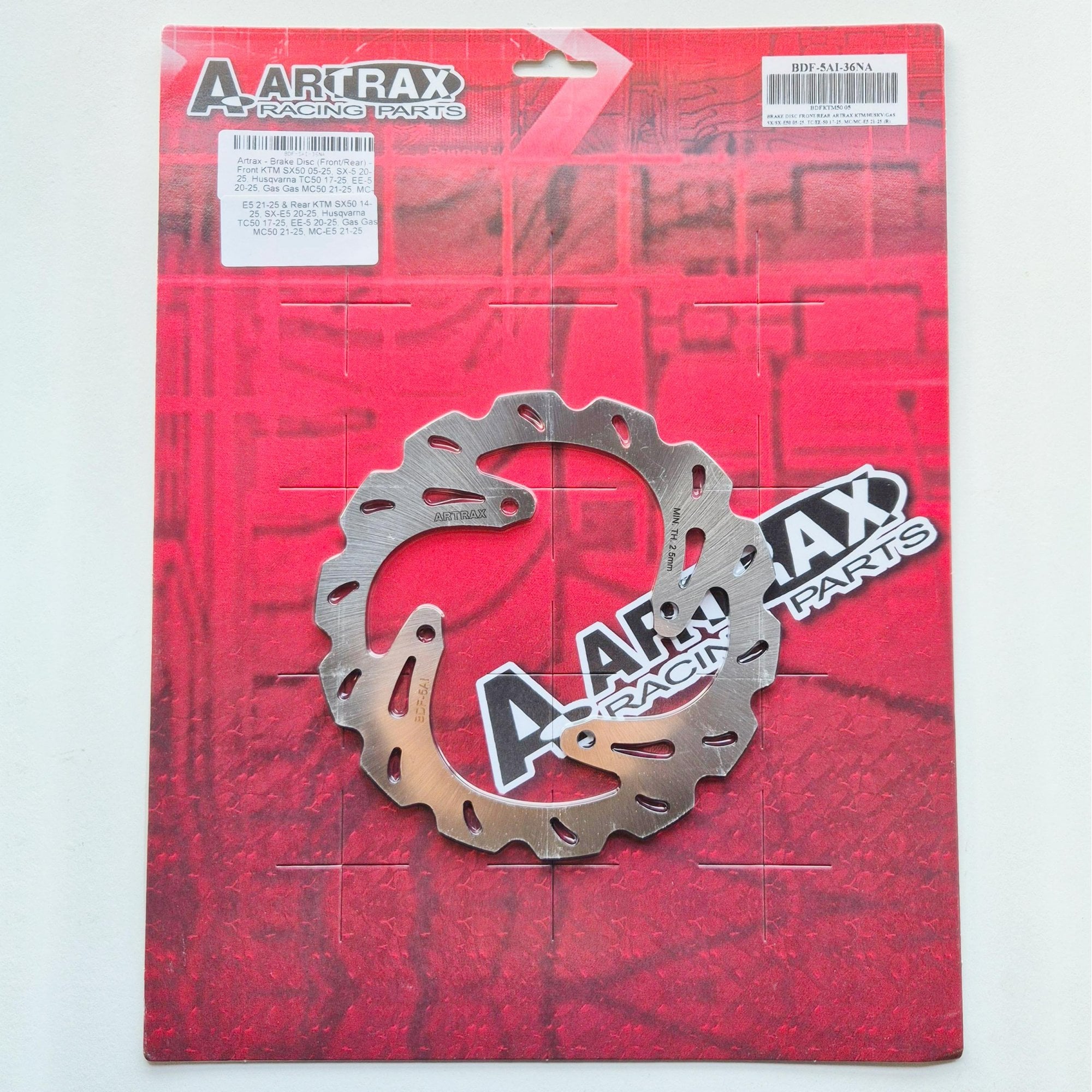 Artrax - Brake Disc (Front/Rear) - Front KTM SX50 05-27, SX-5 20-27, Husqvarna TC50 17-27, EE-5 20-27, Gas Gas MC50 21-27, MC-E5 21-27 & Rear KTM SX50 14-27, SX-E5 20-27, Husqvarna TC50 17-27, EE-5 20-27, Gas Gas MC50 21-27, MC-E5 21-27