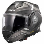 LS2 Motorcycle Touring Flip Over Helmet - FF901 Advant X - C Horizon (Carbon/Silver Grey)