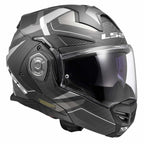 LS2 Motorcycle Touring Flip Over Helmet - FF901 Advant X - C Horizon (Carbon/Silver Grey)
