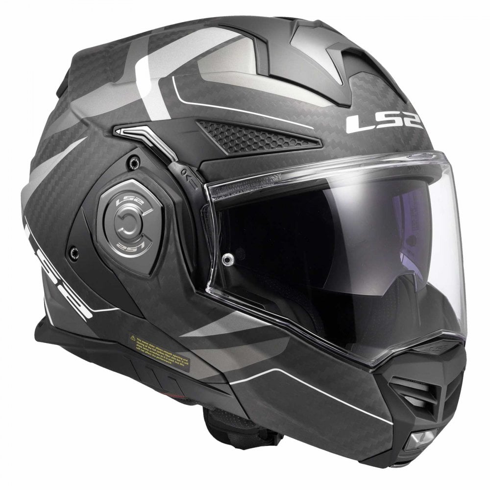 LS2 Motorcycle Touring Flip Over Helmet - FF901 Advant X - C Horizon (Carbon/Silver Grey)