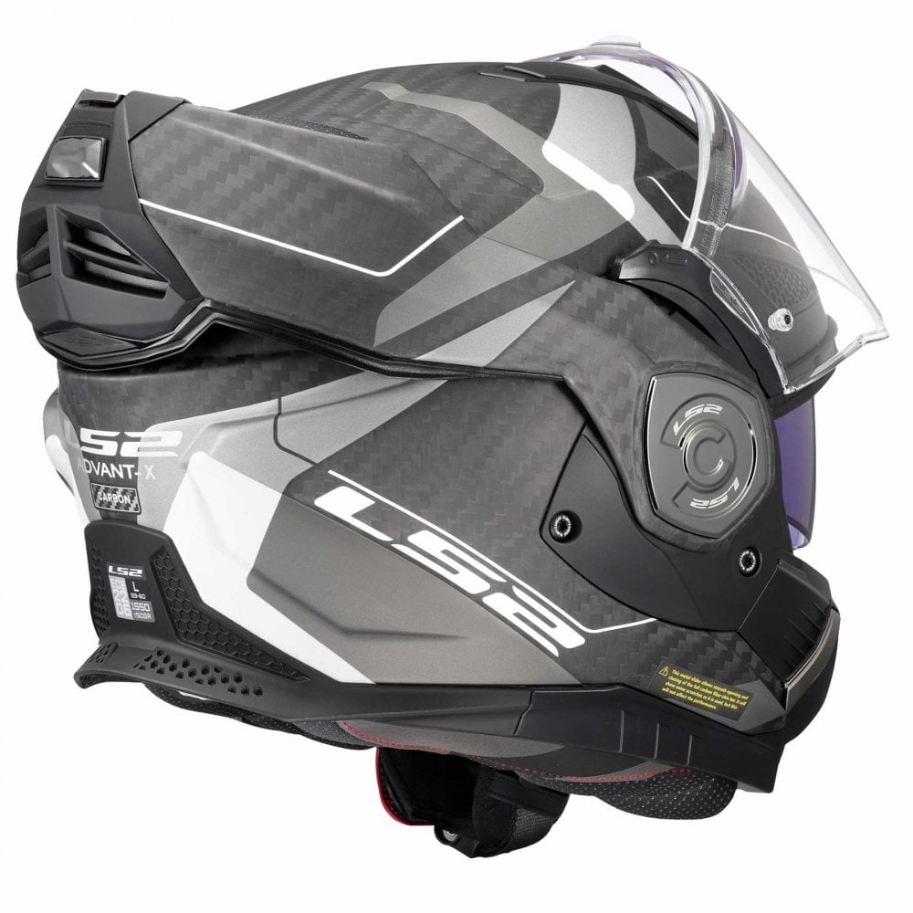 LS2 Motorcycle Touring Flip Over Helmet - FF901 Advant X - C Horizon (Carbon/Silver Grey)