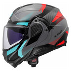 LS2 Motorcycle Touring Flip Over Helmet - FF910 Advant 2 - Triple (NARDO Grey/Blue/Red)