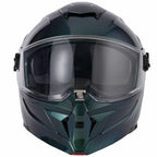 VCAN H276 Gradient Flip Up Motorcycle Helmet (Green/Blue)