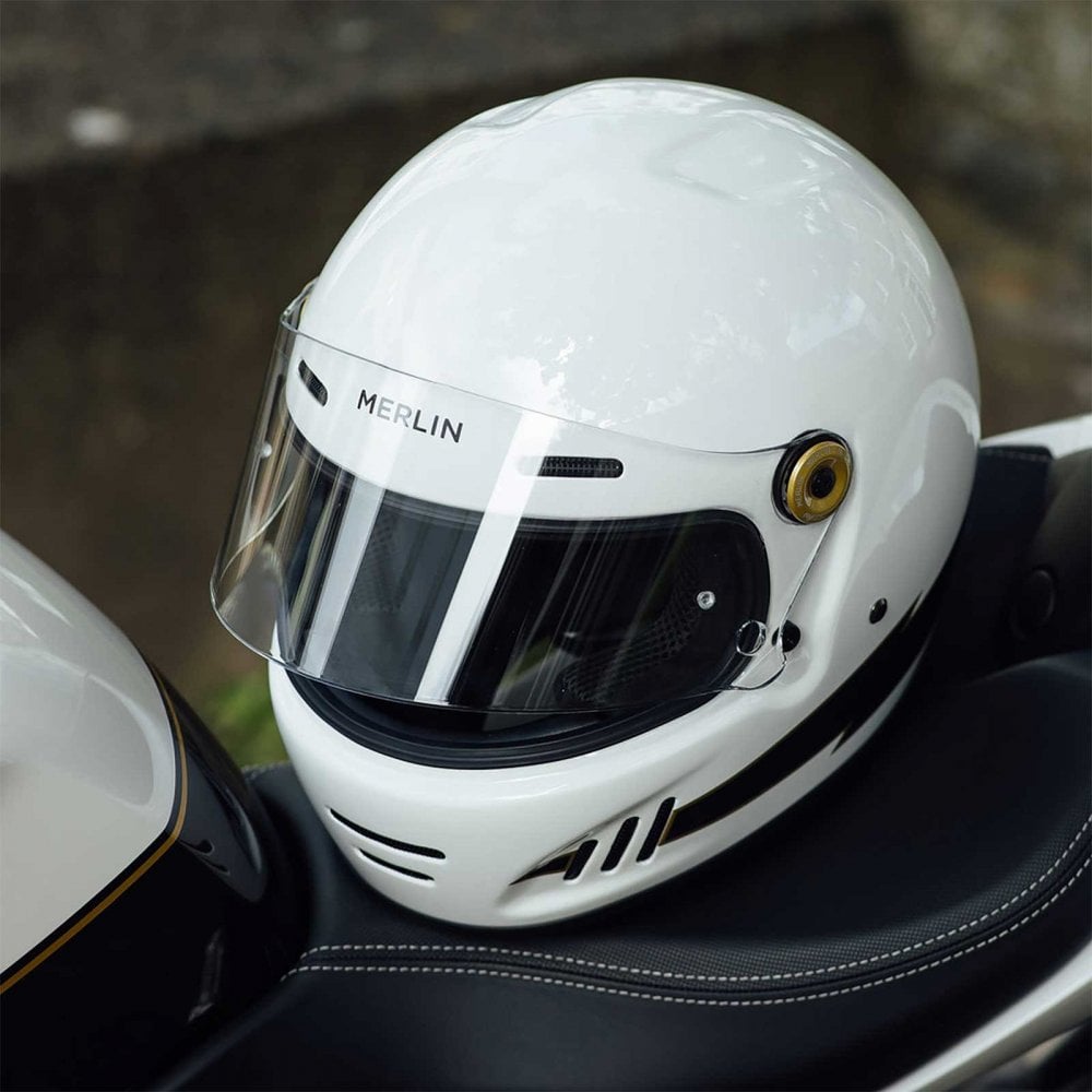 Merlin (2025) Full Face Helmet - Revival - Flash (Gloss White)