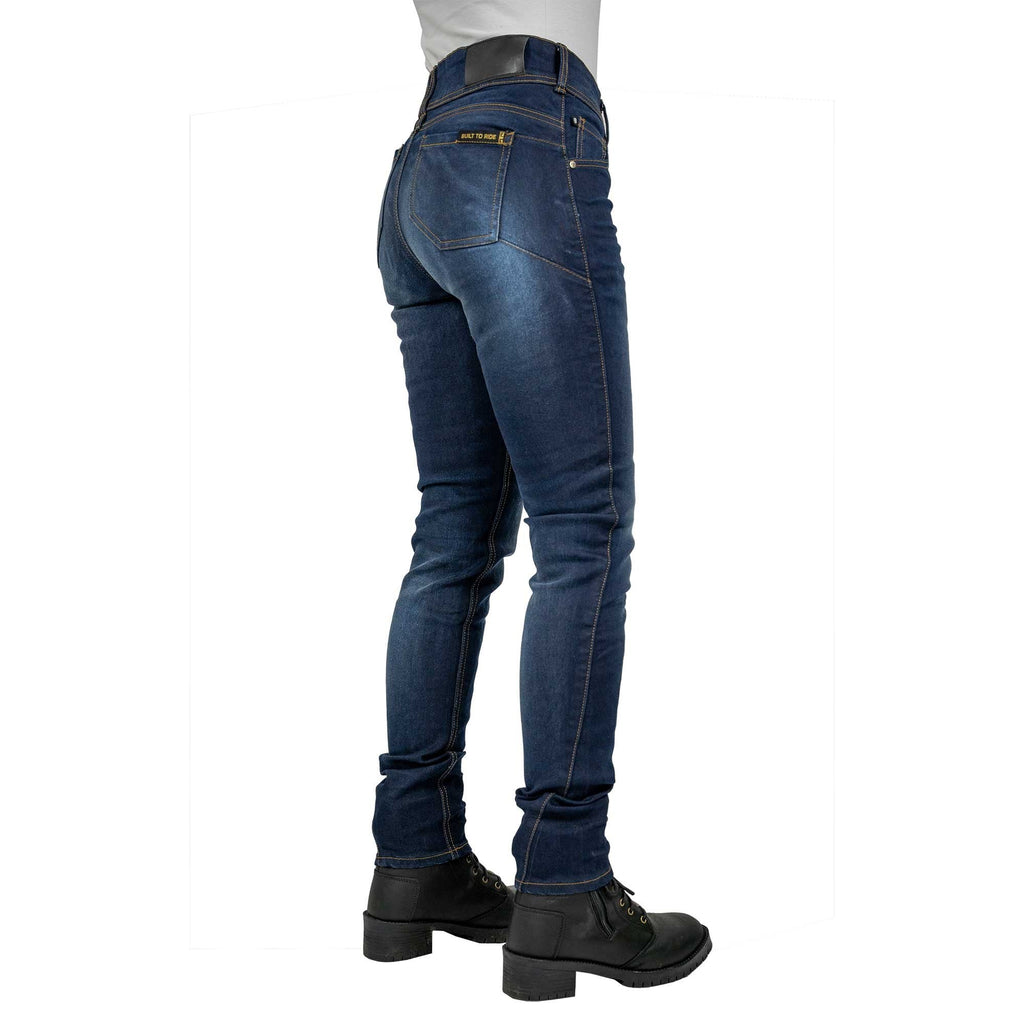 Bull-It Women's Harrier (AA) Slim Motorcycle Jeans (Blue) Short Leg