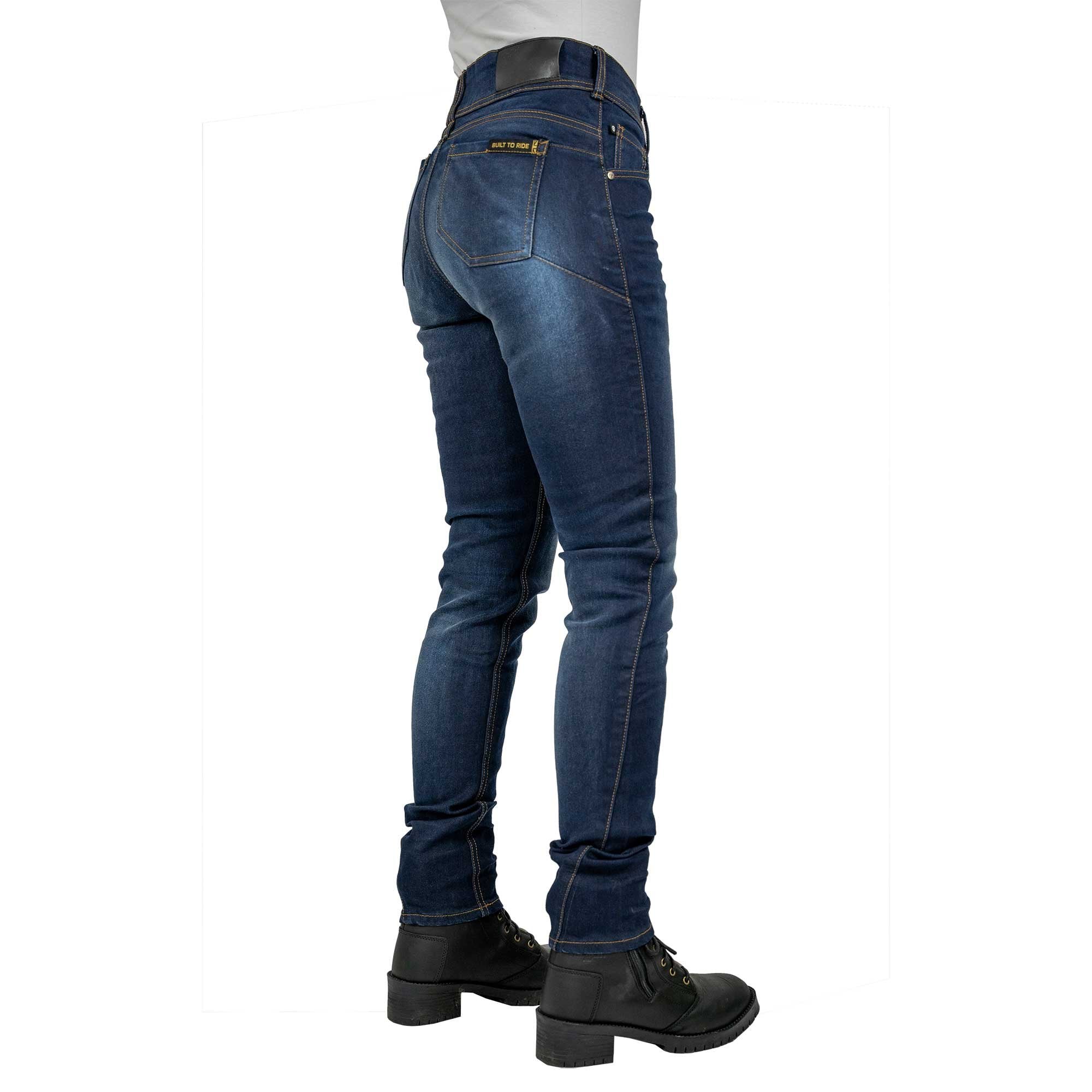 Bull-It Women's Harrier (AA) Slim Motorcycle Jeans (Blue) Short Leg