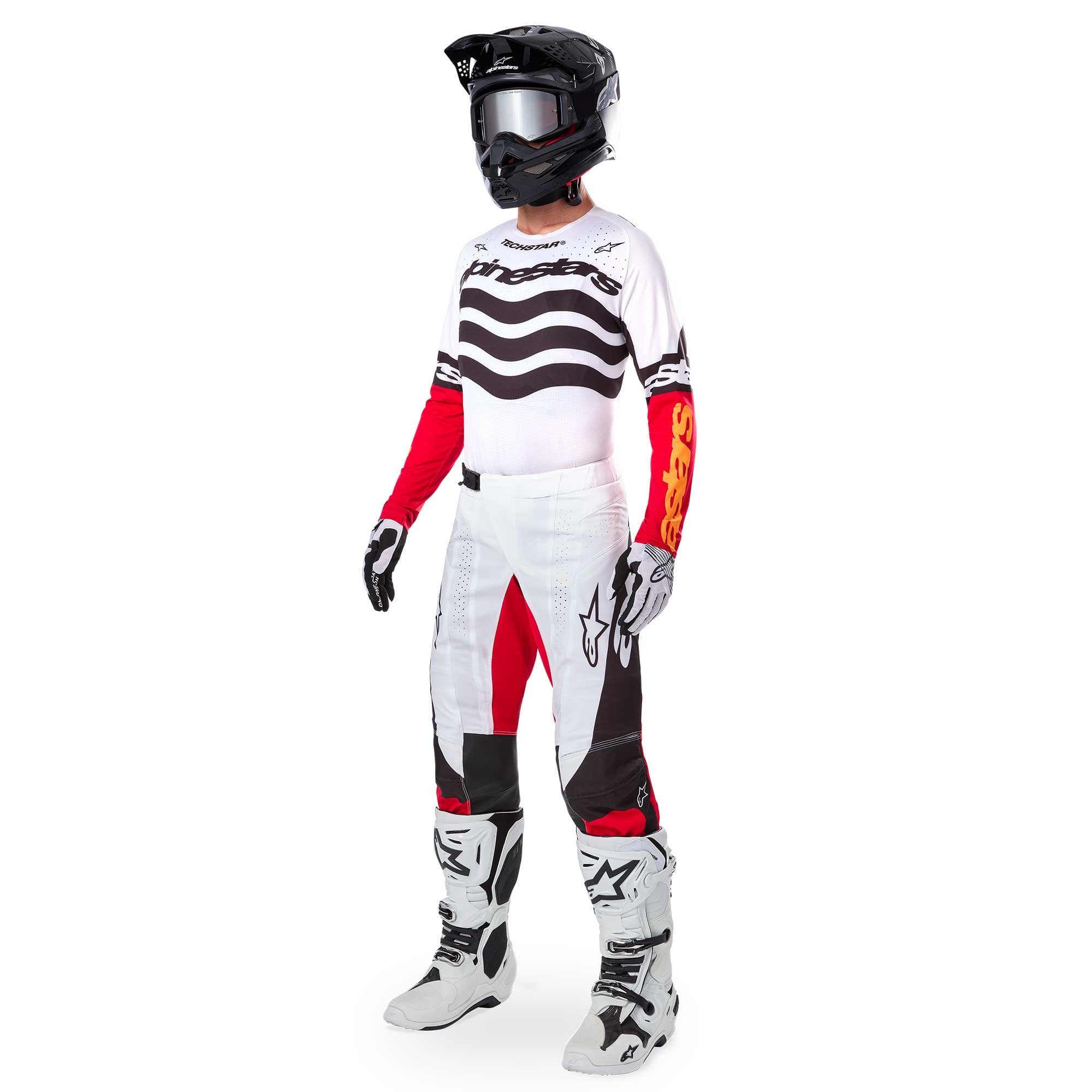 Alpinestars MX Jersey & Pant Kit - Techstar DEEP Limited Edition (Black/White/HighRed)