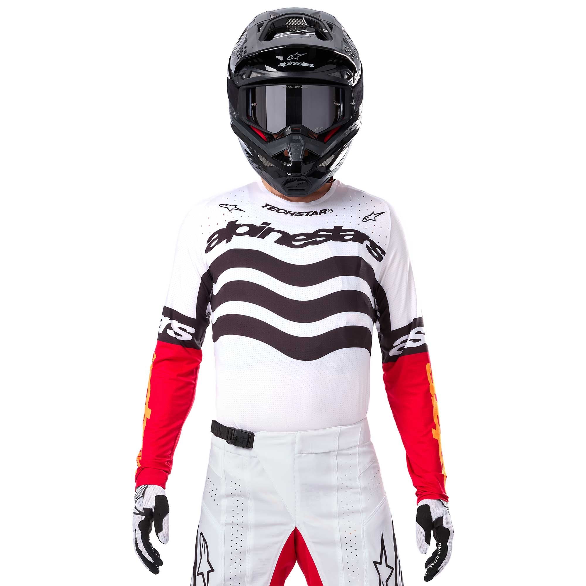 Alpinestars MX Jersey & Pant Kit - Techstar DEEP Limited Edition (Black/White/HighRed)