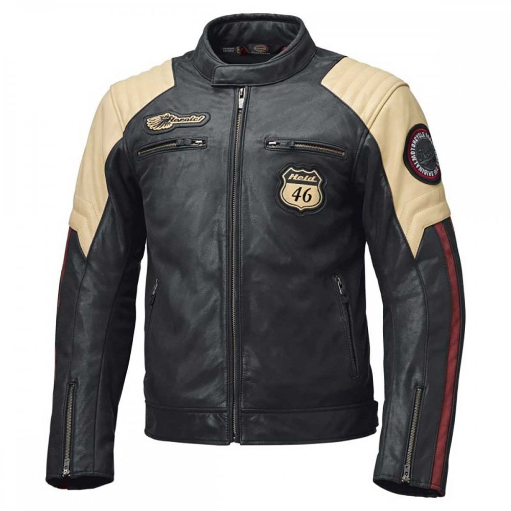 Held (2025) Leather Jacket - Baker 2 Leather (Blue/Beige/Burgundy)