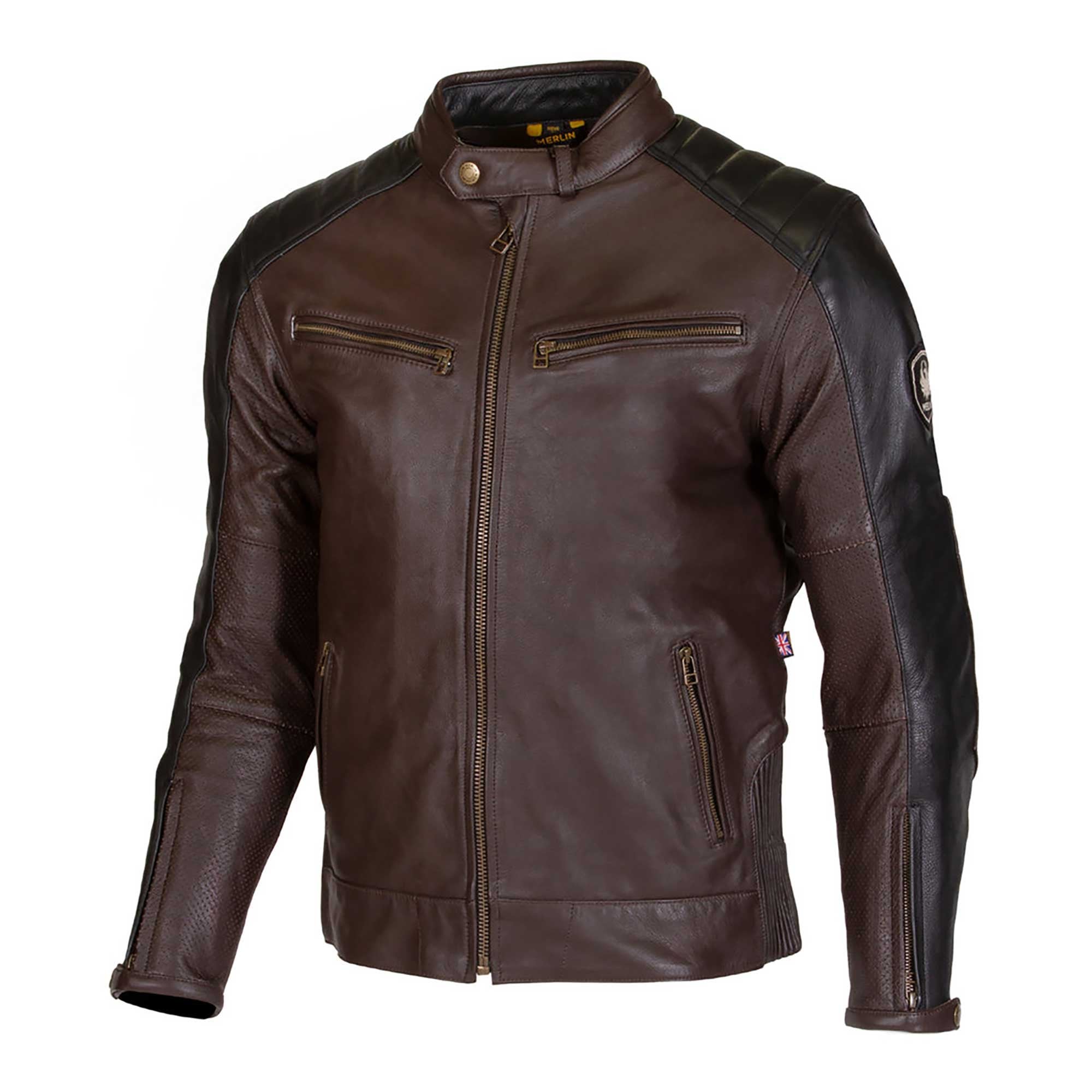 Merlin (2025) Jacket - Chase 2 D3O Leather (AAA) - Brown/Black