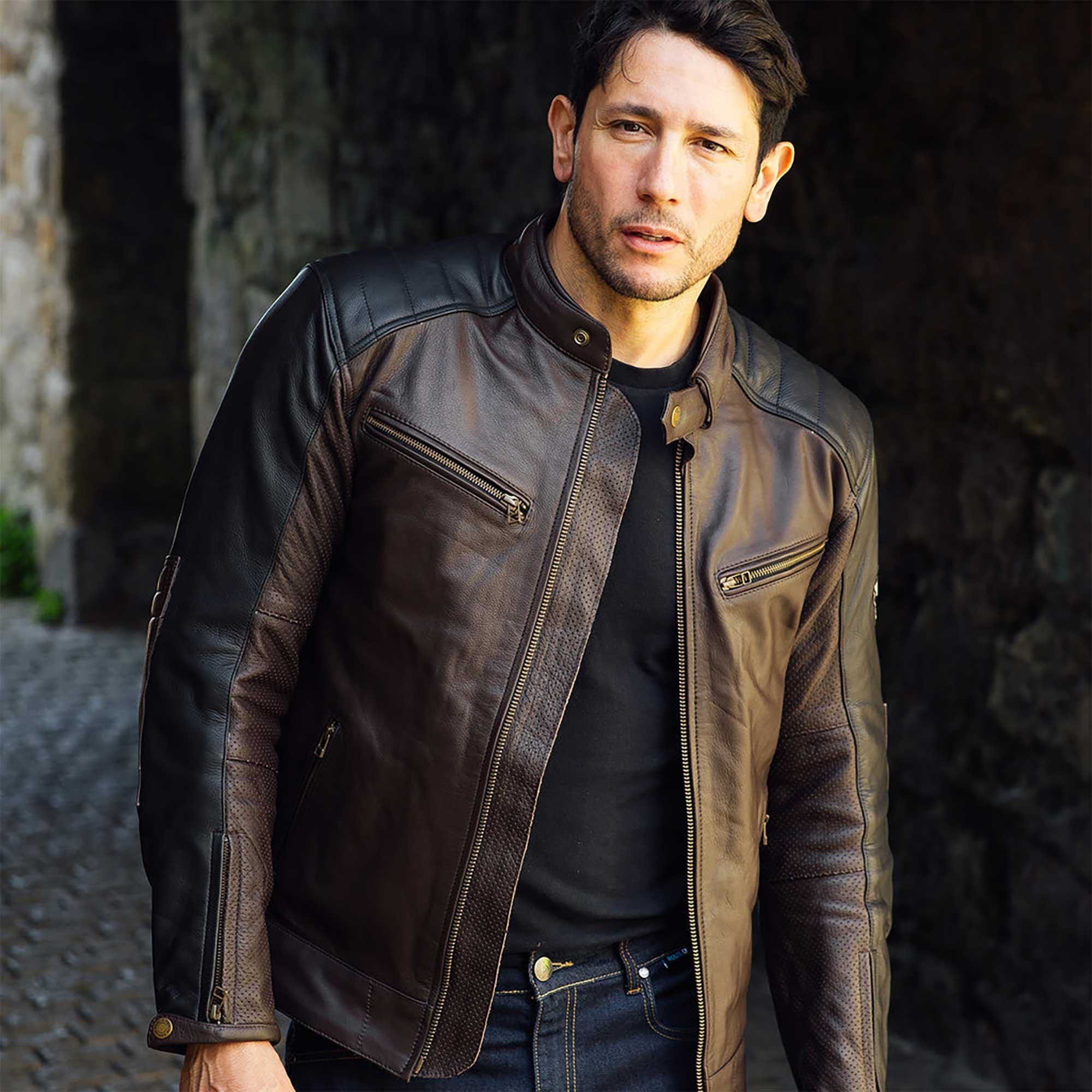 Merlin (2025) Jacket - Chase 2 D3O Leather (AAA) - Brown/Black
