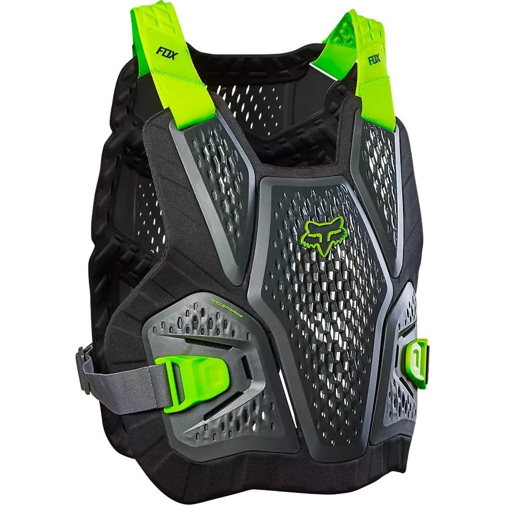 FOX MX | MTB Adult Armour Chest Deflector - Raceframe Soft Back D3O (Dark Shadow/Fluo Yellow)