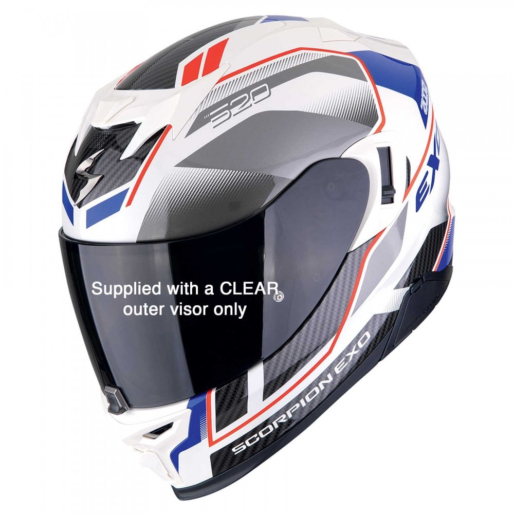 Scorpion (SALE) Helmet - EXO 520 EVO Air (ECE2206) - Lena (White/Blue)