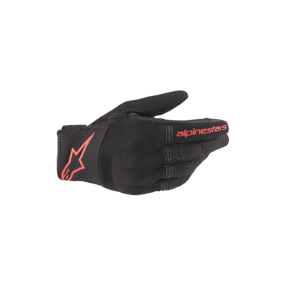 Alpinestars Copper Motorcycle Short Textile Gloves (Black/Red Fluo)
