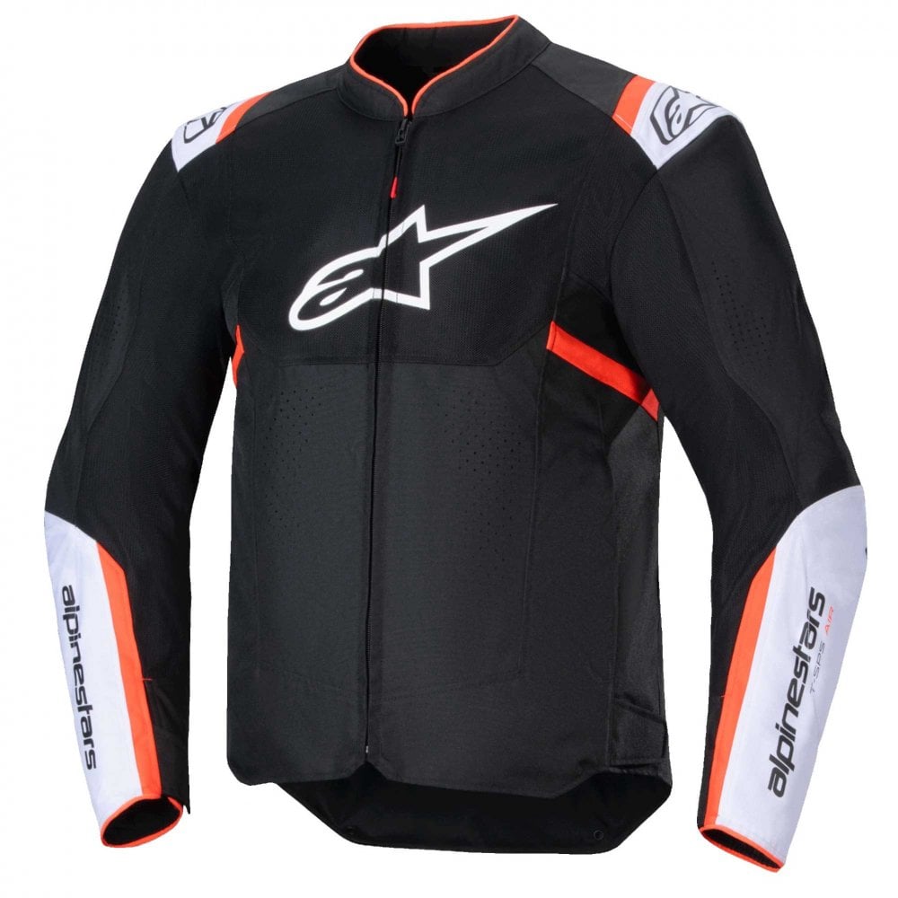 Alpinestars T-SPS AIR V2 Motorcycle Sports Vented Textile Jacket (Black/White/Red Fluo)