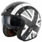 Vcan H589 Open Face Helmet inc Peak (Black Jack)