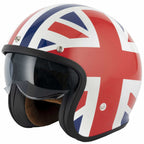 Vcan H589 Open Face Helmet inc Peak (Union Jack)