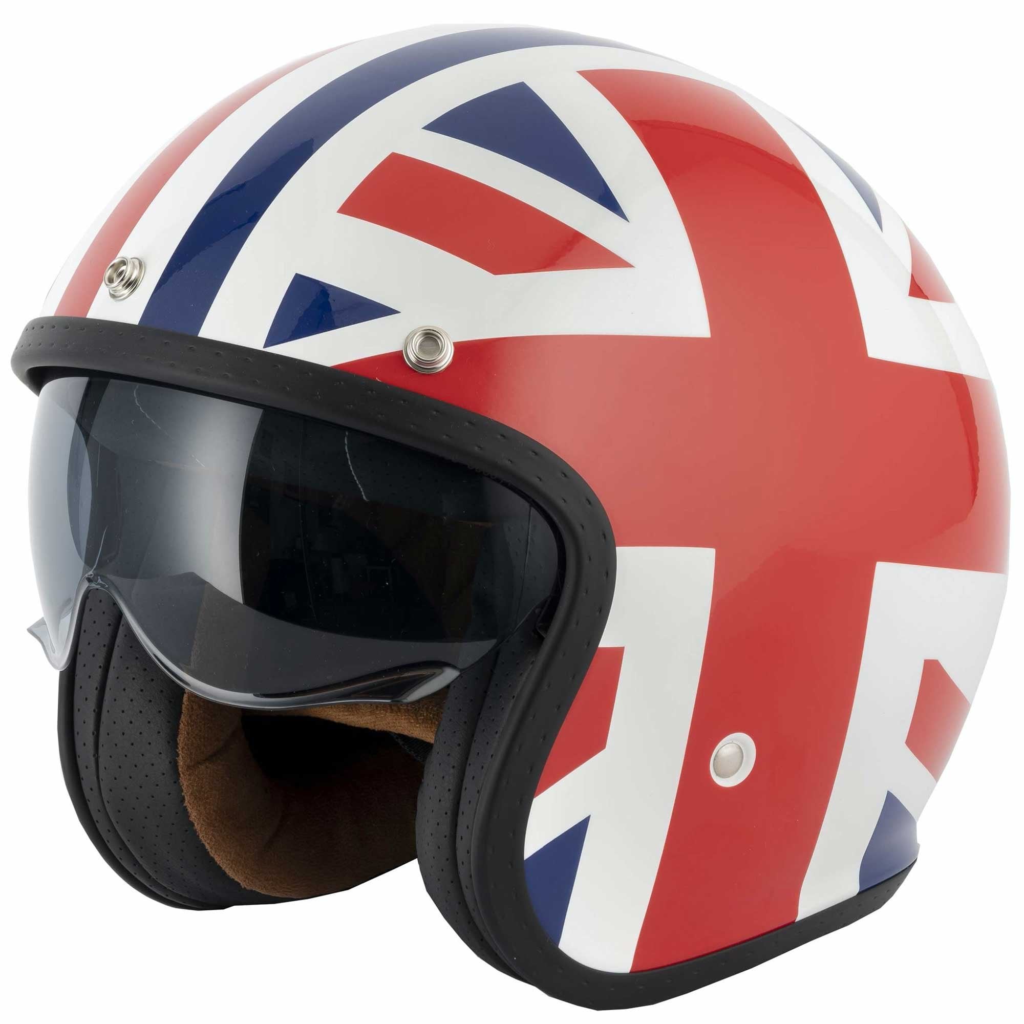 Vcan (2025) Helmet - H589 **With Peak** (Union Jack Gloss)