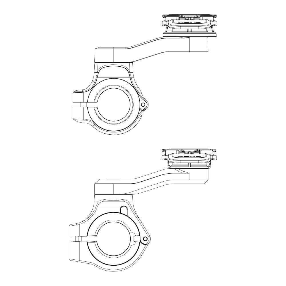 Quad Lock (Mount) - Motorcycle Handlebar (V2) (Plastic)