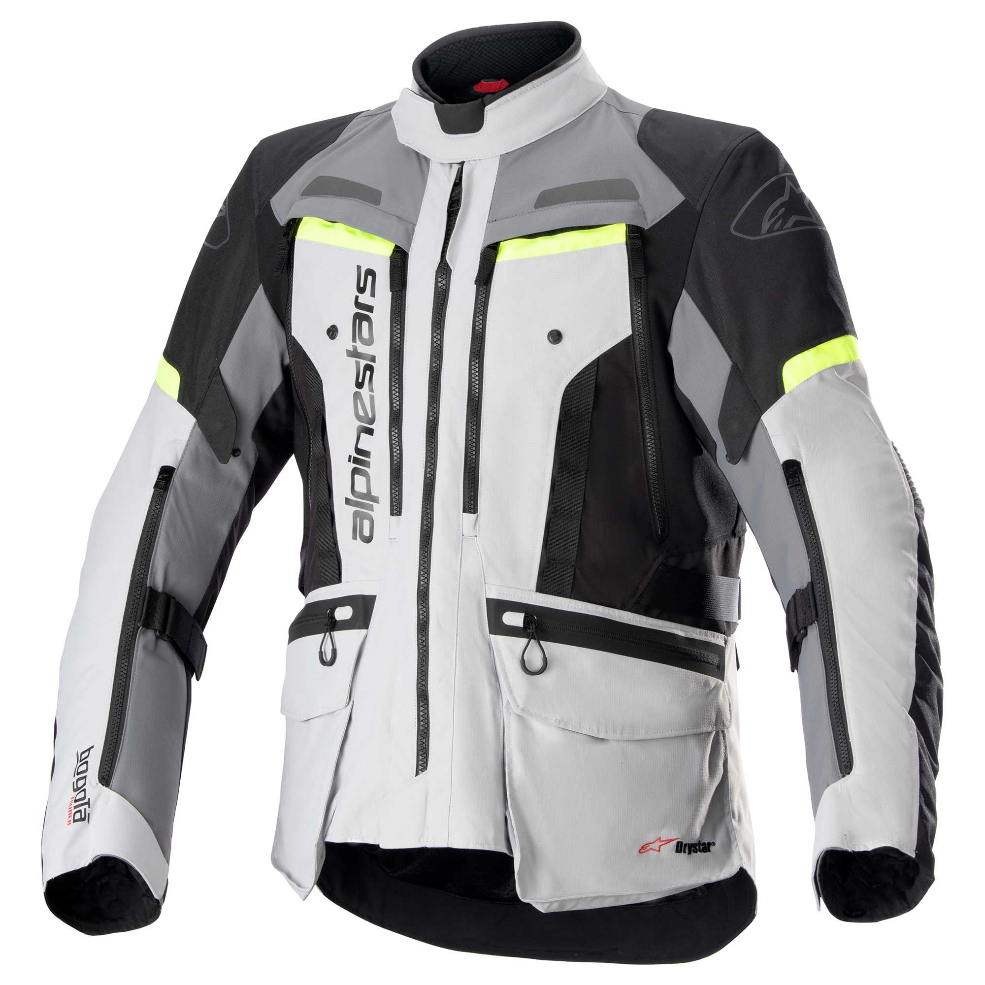 Alpinestars Bogota Pro Drystar Motorcycle Adventure | Touring Textile Jacket (Ice Grey/Dark Grey/Yellow Fluo)