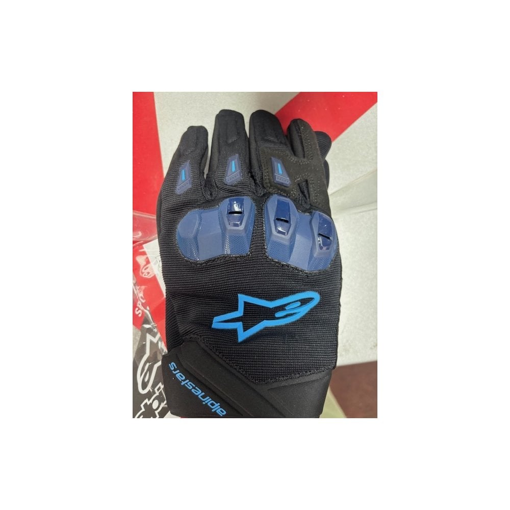 Alpinestars SP X 1 Motorcycle Short Sports Gloves (Black/Blithe Blue)
