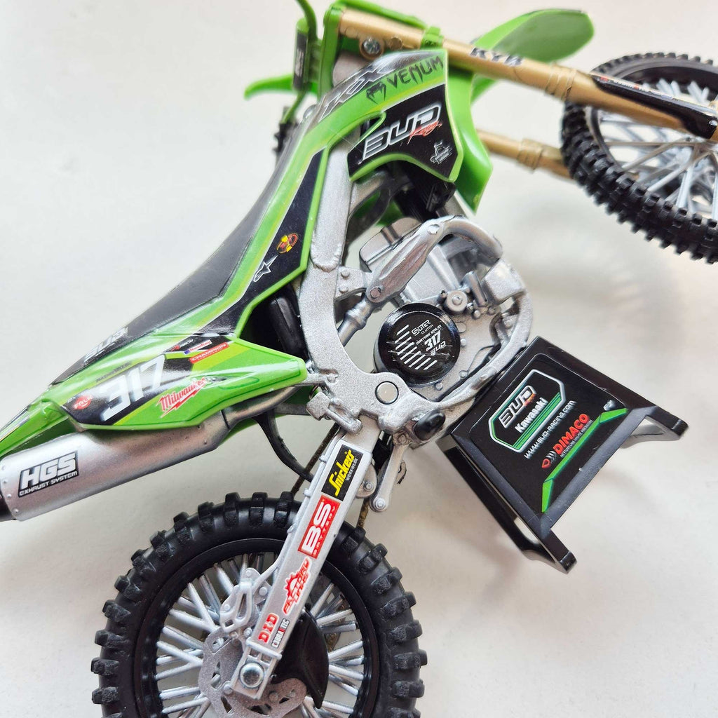 New Ray Toys - 1:12 - Kawasaki - KXF450 19-23 - Bud Racing - Valin #317, Bourdon #945, Garib #339