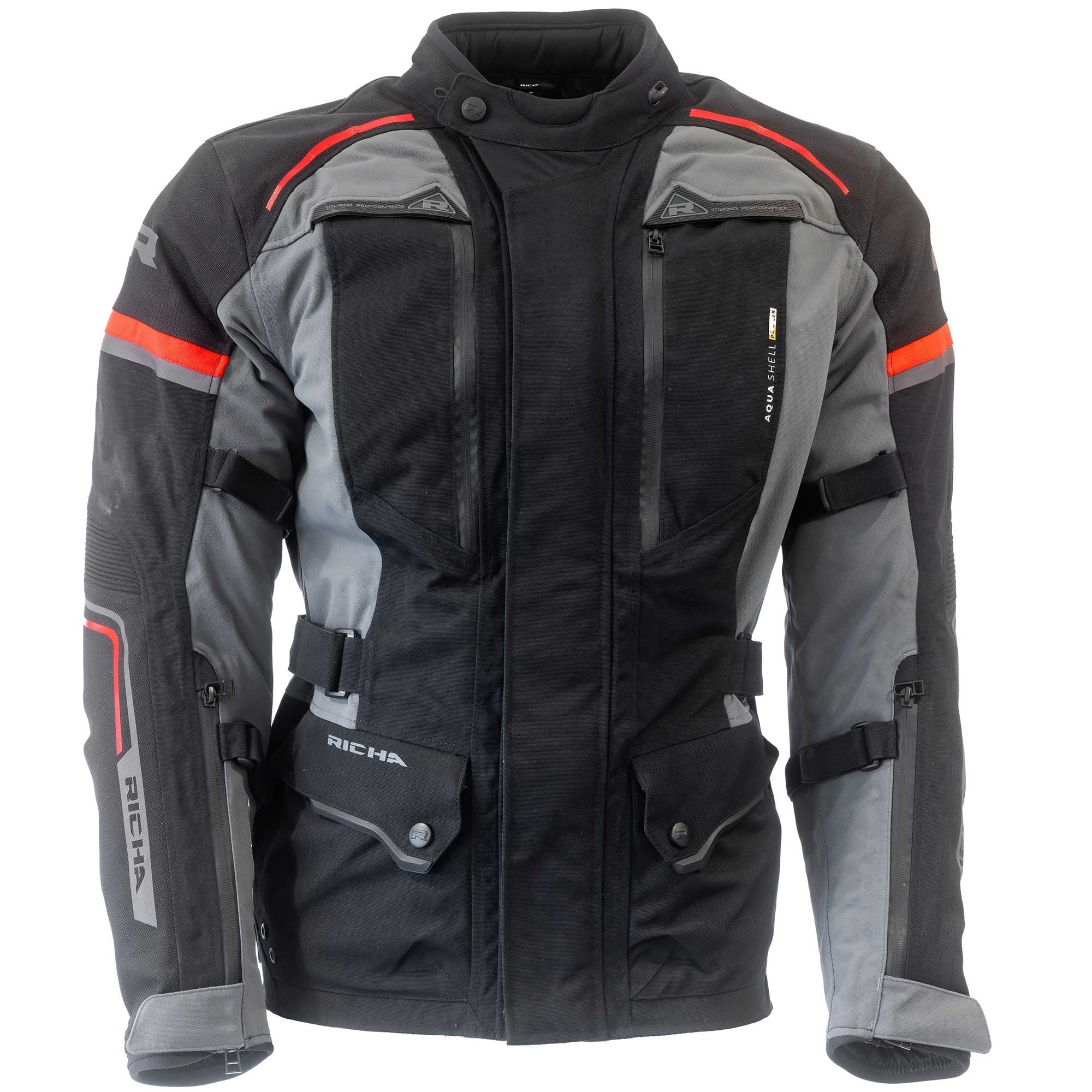 Richa Infinity Prime Laminated Motorcycle Jacket (Black/Grey/Red)