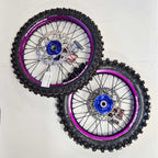 SMPro - Platinum Wheel Set - 21"/19" - KX125/250 06-08, KXF250/450 06-25 - Purple Rim/Blue Hub & Nipples