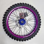 SMPro - Platinum Wheel Set - 21"/19" - KX125/250 06-08, KXF250/450 06-25 - Purple Rim/Blue Hub & Nipples