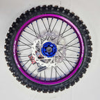 SMPro - Platinum Wheel Set - 21"/19" - KX125/250 06-08, KXF250/450 06-25 - Purple Rim/Blue Hub & Nipples