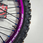SMPro - Platinum Wheel Set - 21"/19" - KX125/250 06-08, KXF250/450 06-25 - Purple Rim/Blue Hub & Nipples
