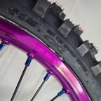 SMPro - Platinum Wheel Set - 21"/19" - KX125/250 06-08, KXF250/450 06-25 - Purple Rim/Blue Hub & Nipples