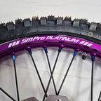 SMPro - Platinum Wheel Set - 21"/19" - KX125/250 06-08, KXF250/450 06-25 - Purple Rim/Blue Hub & Nipples