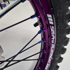 SMPro - Platinum Wheel Set - 21"/19" - KX125/250 06-08, KXF250/450 06-25 - Purple Rim/Blue Hub & Nipples