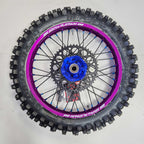 SMPro - Platinum Wheel Set - 21"/19" - KX125/250 06-08, KXF250/450 06-25 - Purple Rim/Blue Hub & Nipples