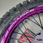 SMPro - Platinum Wheel Set - 21"/19" - KX125/250 06-08, KXF250/450 06-25 - Purple Rim/Blue Hub & Nipples