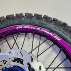 SMPro - Platinum Wheel Set - 21"/19" - KX125/250 06-08, KXF250/450 06-25 - Purple Rim/Blue Hub & Nipples