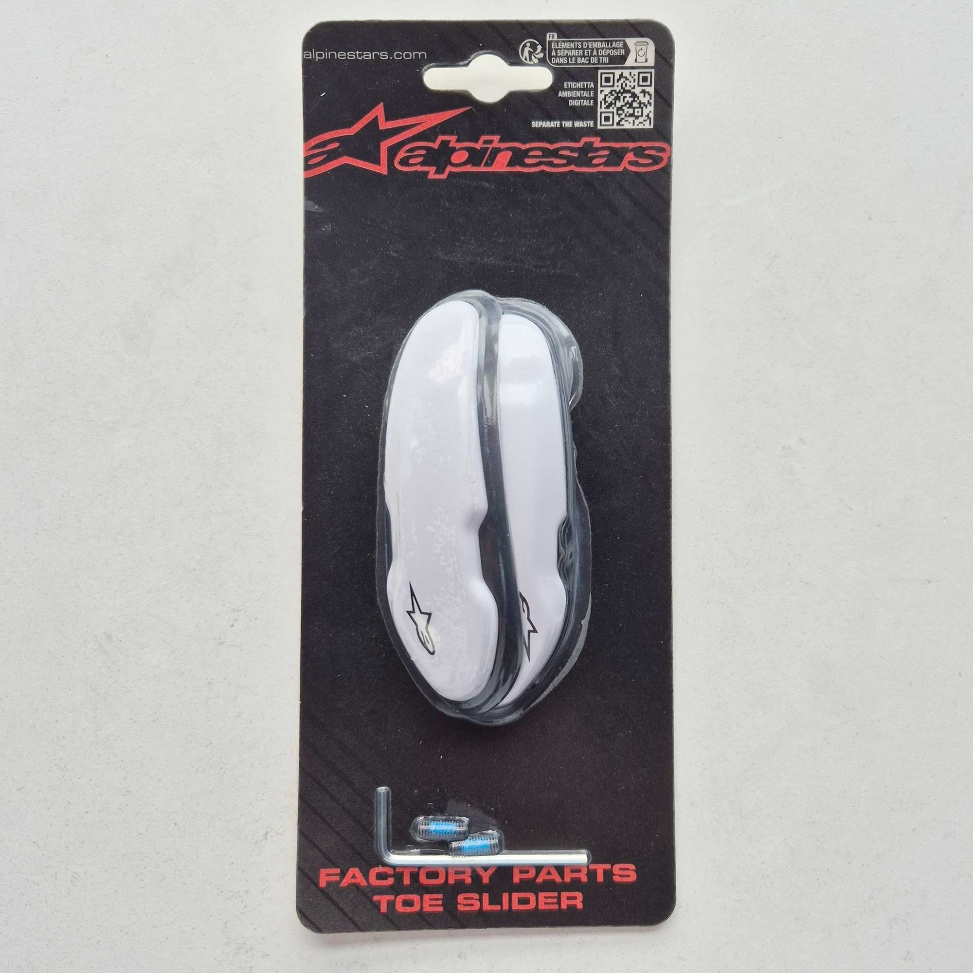 Alpinestars (Boot Spares) Toe Sliders - TPU/Aluminium - Supertech R, SMX Plus, SMX 6, SMX 3, SMX-1R (2015 On) *AS03* (White)