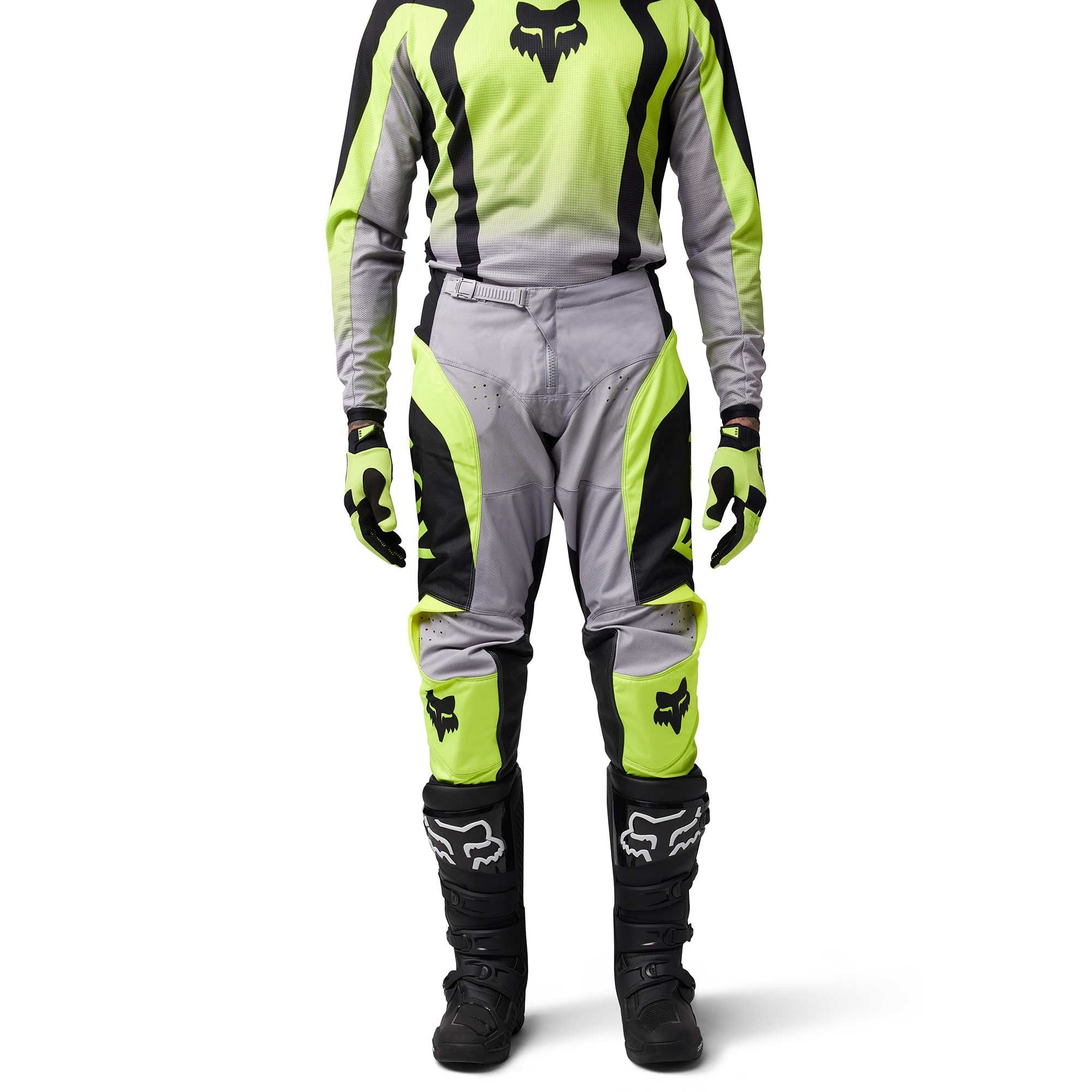 FOX (SALE) MX Jersey & Pant Kit - 180 LEAN (Flo Yellow/Black/Grey)