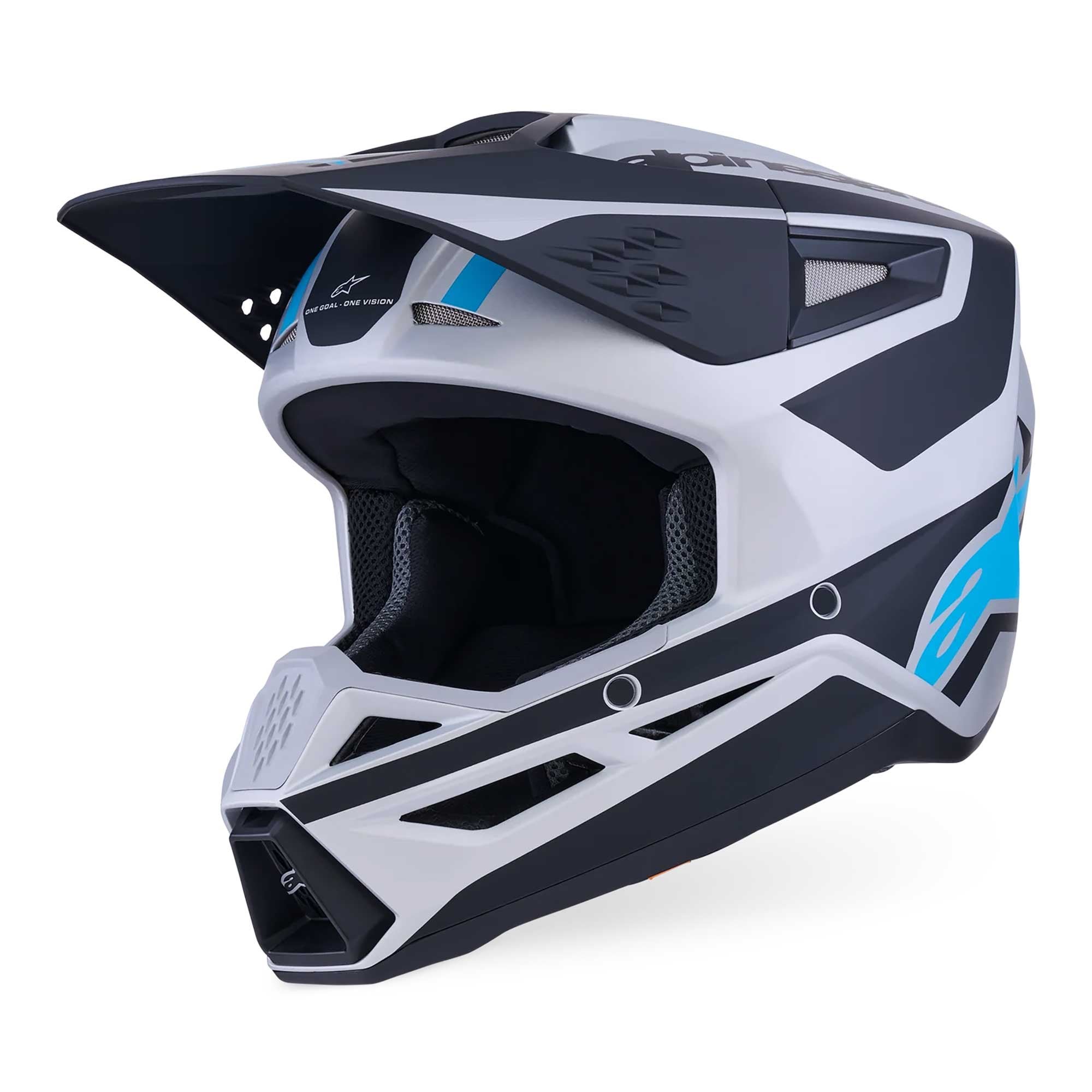 Alpinestars (MX26) MX Helmet - S-M3 HEAT (Silver/Blue/Black Matt)