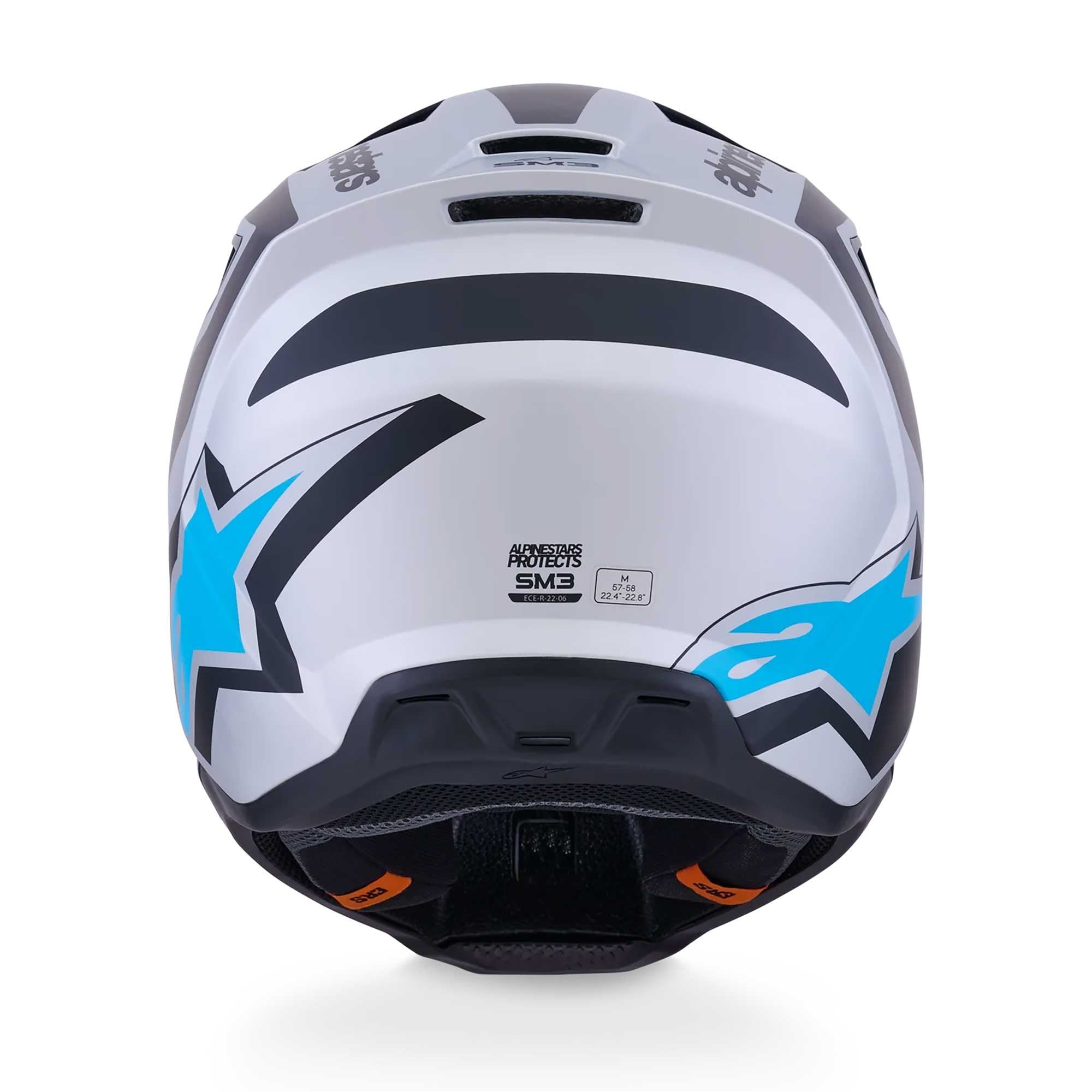Alpinestars (MX26) MX Helmet - S-M3 HEAT (Silver/Blue/Black Matt)