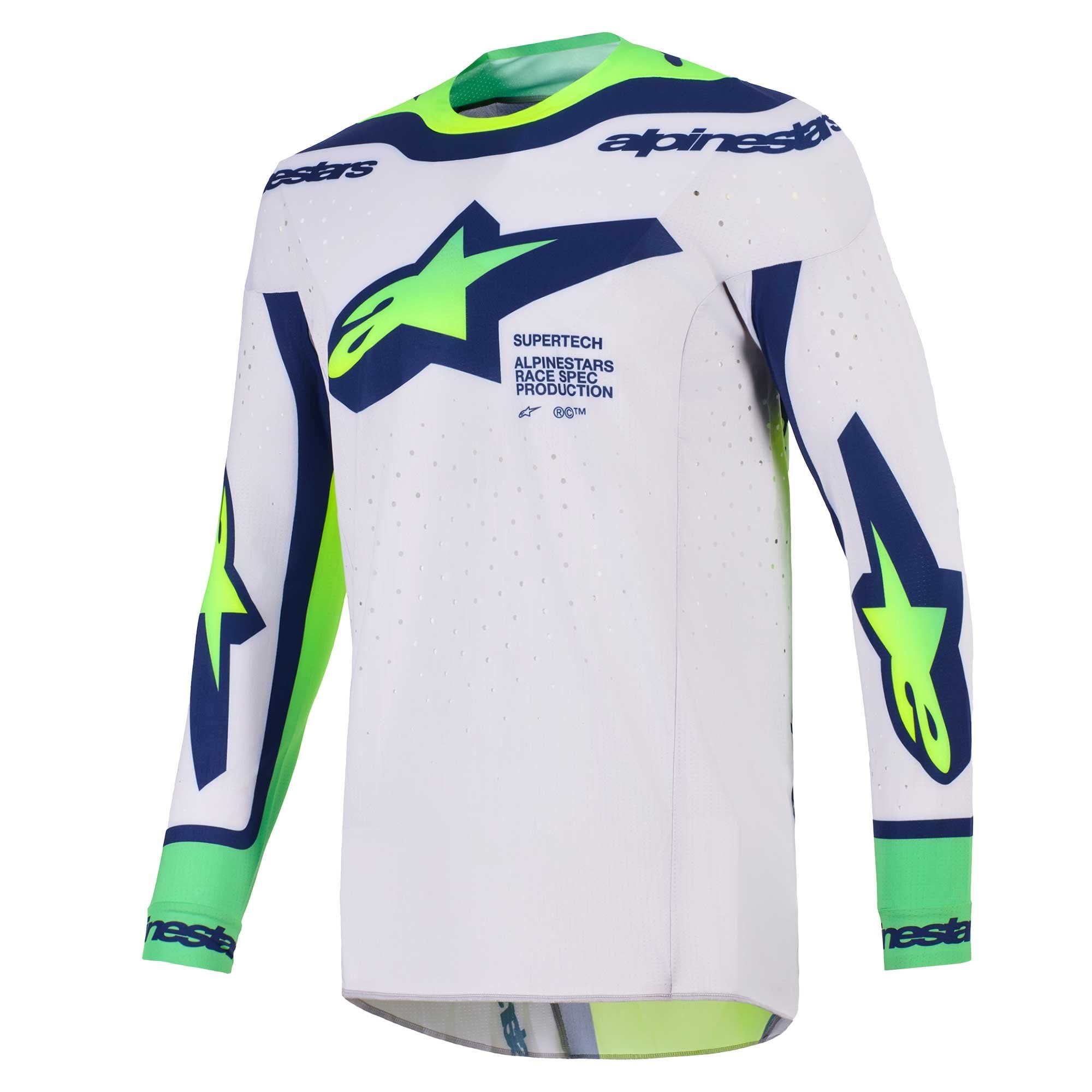 Alpinestars (MX26) MX Jersey - SuperTech VISTA (Light Grey/Yellow Fluo/Blue)