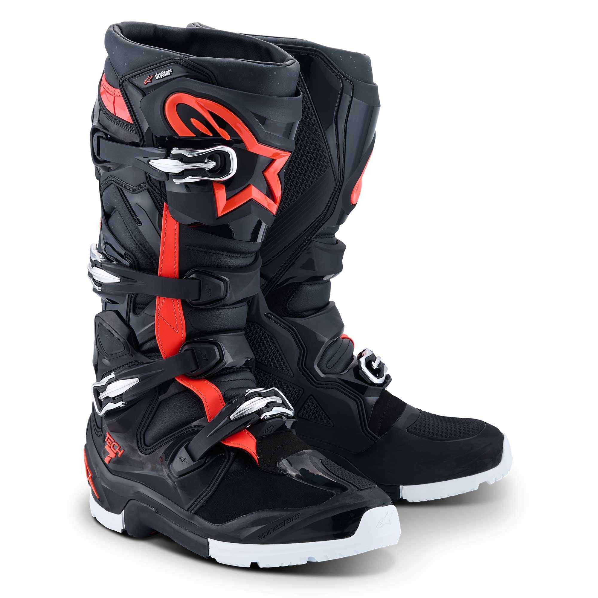 Alpinestars MX Boots - Tech 7 Enduro DRYSTAR **NEW Model** (Black/Red Fluo/White)