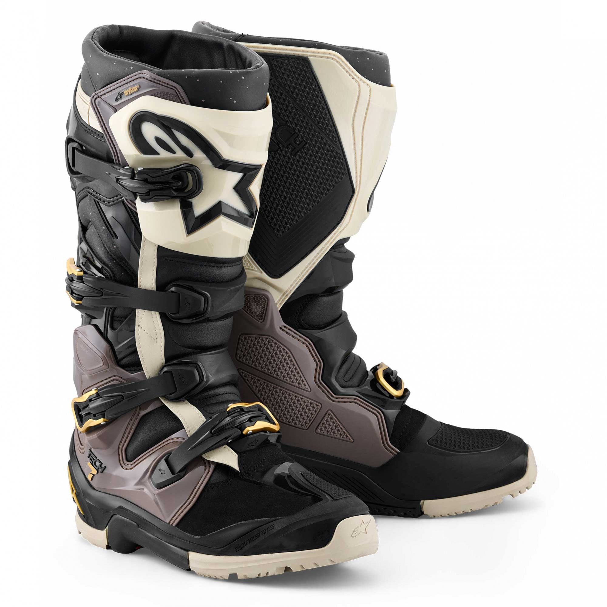 Alpinestars MX Boots - Tech 7 Enduro DRYSTAR **NEW Model** (Black/Dark Grey/Gold)