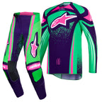 Alpinestars MX Jersey & Pant Kit Deal - TechStar NOMUR (Deep Purple/Green/Pink Fluo)