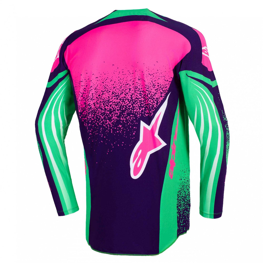 Alpinestars MX Jersey & Pant Kit Deal - TechStar NOMUR (Deep Purple/Green/Pink Fluo)
