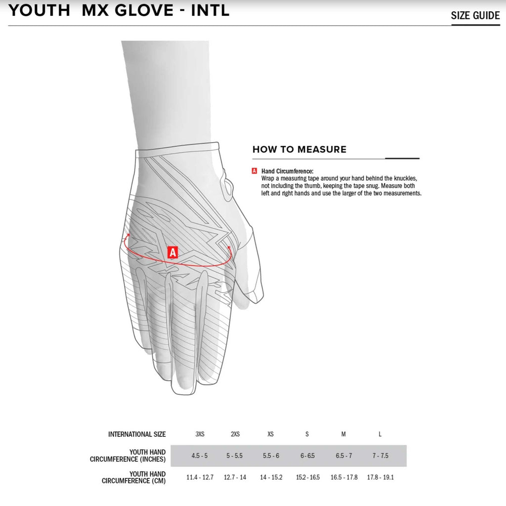 Alpinestars (MX26) Youth & Kids MX Gloves - Full Bore V2 (Black/White)