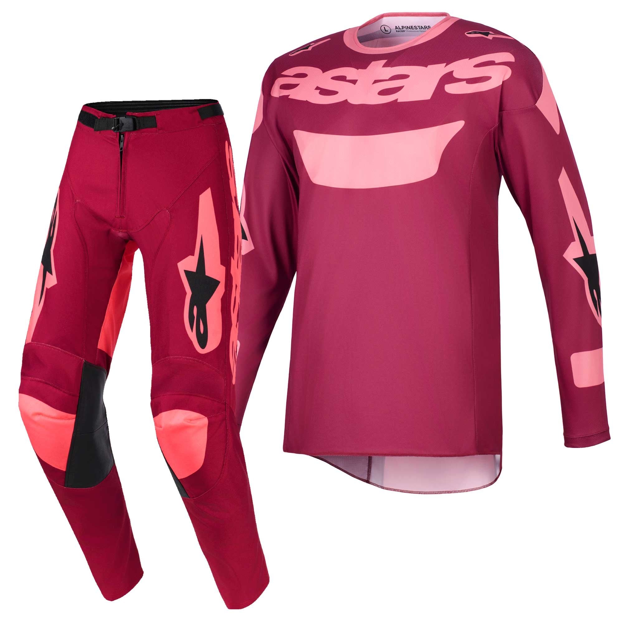 Alpinestars MX Jersey & Pant Kit Deal - Racer RIWAY (Dark Red/Coral)