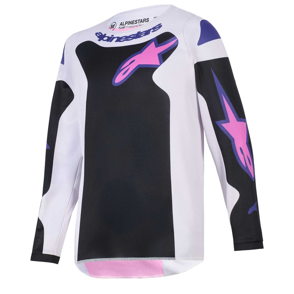 Alpinestars (MX26) Youth MX Jersey - Fluid GRID (Black/Light Grey/Purple)