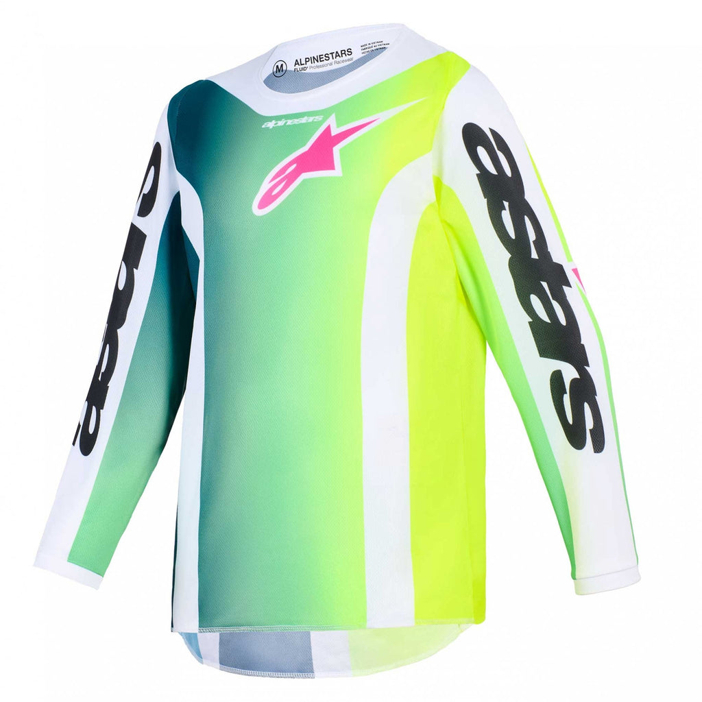 Alpinestars (MX26) Youth MX Jersey - Fluid PORTL (Green/White/Black)